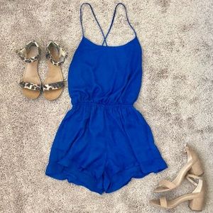 Open Back Royal Blue Romper